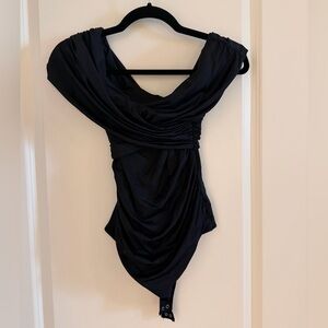 Abercrombie & Fitch Black Off-Shoulder Bodysuit